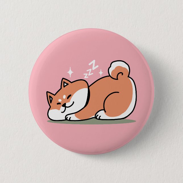 Bara en Shiba Ljuger lågt: Cute Shiba Inu Design Knapp (Framsida)