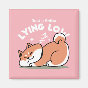 Bara en Shiba Ljuger lågt: Cute Shiba Inu Design Magnet
