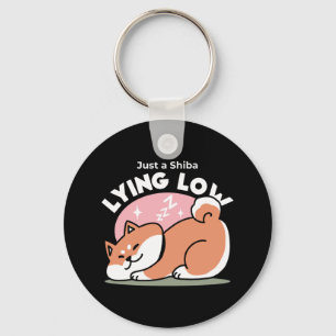 Bara en Shiba Ljuger lågt: Cute Shiba Inu Design Nyckelring