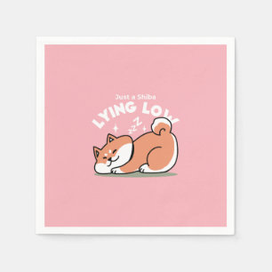 Bara en Shiba Ljuger lågt: Cute Shiba Inu Design Pappersservett