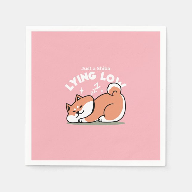 Bara en Shiba Ljuger lågt: Cute Shiba Inu Design Pappersservett (Framsidan)