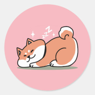 Bara en Shiba Ljuger lågt: Cute Shiba Inu Design Runt Klistermärke