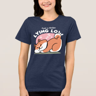 Bara en Shiba Ljuger lågt: Cute Shiba Inu Design T Shirt