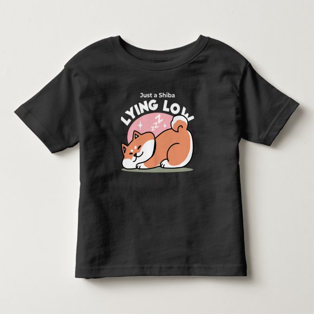 Bara en Shiba Ljuger lågt: Cute Shiba Inu Design T Shirt (Framsida)