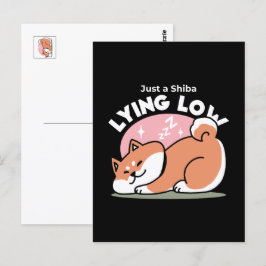 Bara en Shiba Ljuger lågt: Cute Shiba Inu Design Vykort