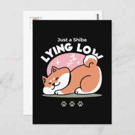 Bara en Shiba Ljuger lågt: Cute Shiba Inu Design Vykort