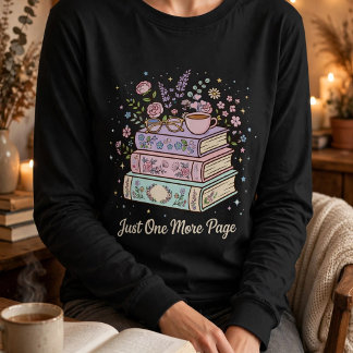 Bara en sida till Blommig Bok Läsdesign T Shirt