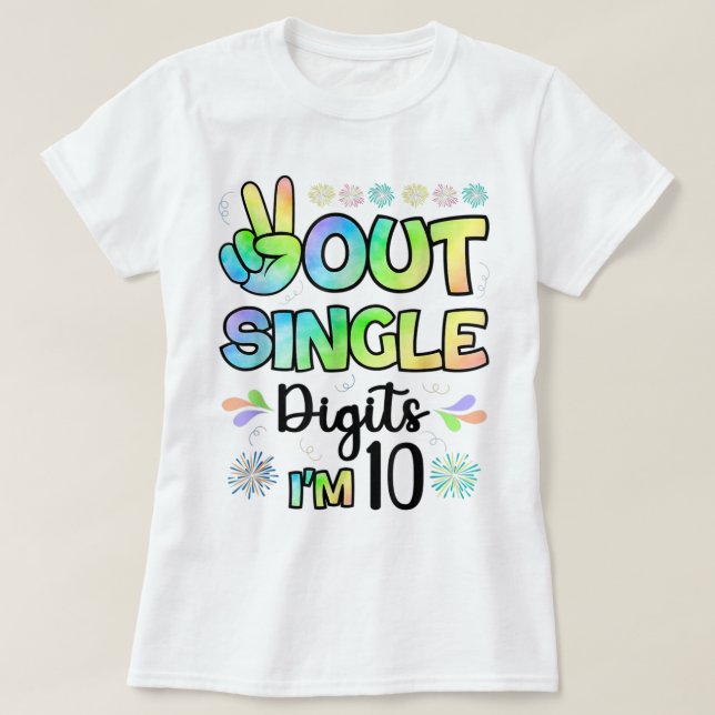 Bara en siffra för fred.. Jag är 10 barn T Shirt (Design framsida)