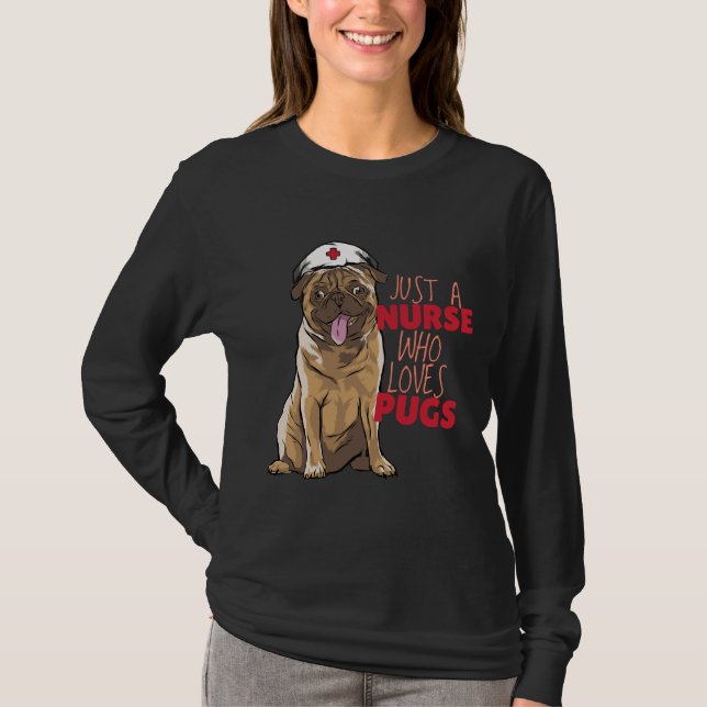 Bara en sjuksköterska som Kärlek Pugs Essential T- T Shirt (Framsida)