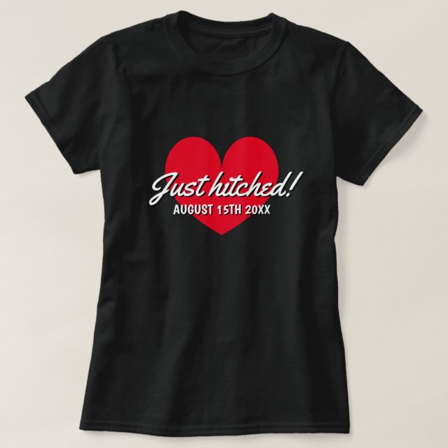 Bara en skjorta för gifta par med nygifta bröllop t shirt (Design framsida)