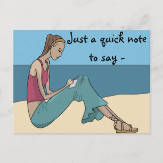 BARA EN SNABB NOTE ATT SÄGA VYKORT