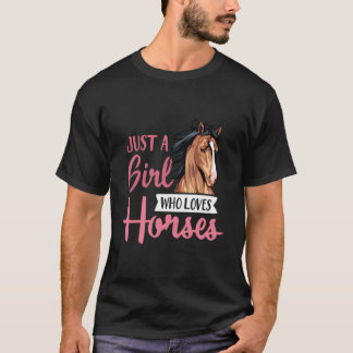 Bara en som älskar hästar ridlektion t shirt