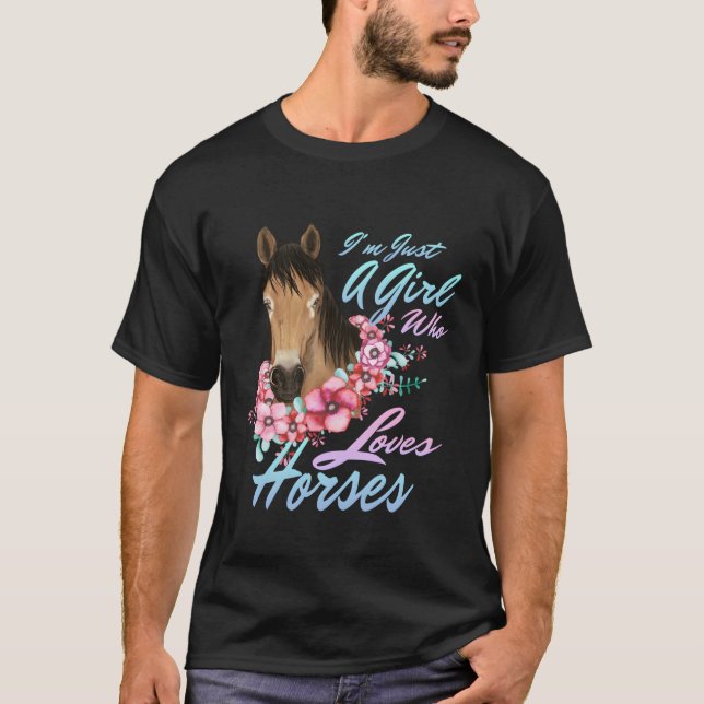 Bara en som älskar hästar t shirt (Framsida)