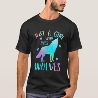 Bara en som älskar vargar Akvarell varg T Shirt