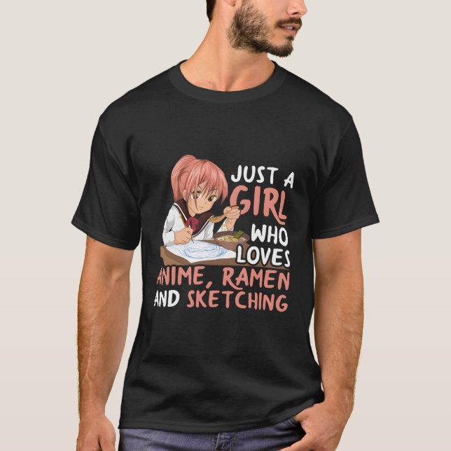 Bara en som Kärlek anime ra och skissar Japan Anim T Shirt (Framsida)
