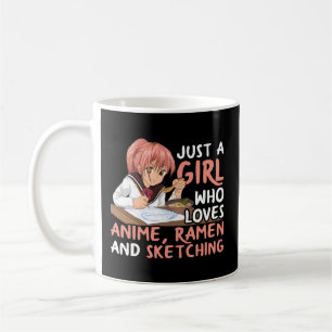 Bara en som Kärlek Anime Ramen och Sketching Japan Kaffemugg