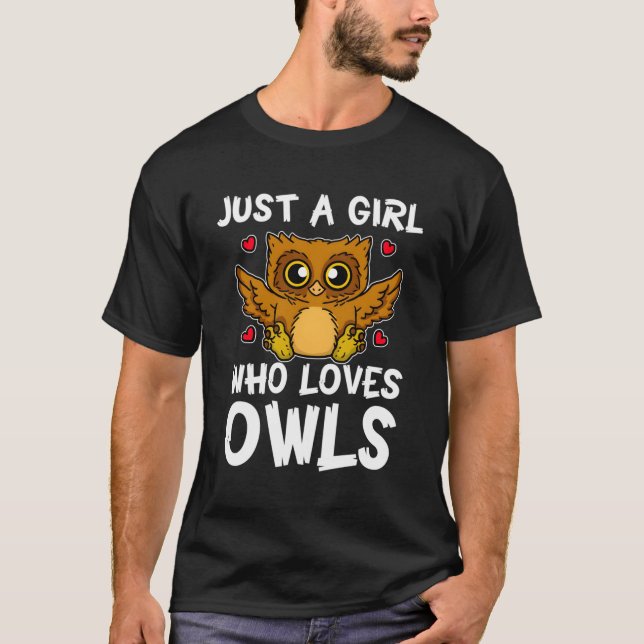 Bara en som Kärlek Ugglor Natten Uggla T Shirt (Framsida)