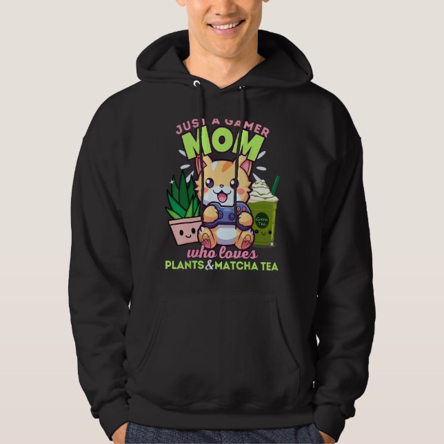 Bara en spelare Pappa som Kärlek planterar Matcha  Hoodie (Framsida)