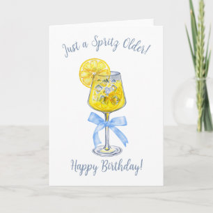 Bara en Spritz Older Limoncello Watercolor Birthda Kort