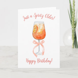 Bara en stänk äldre Aperol Spritz födelsedag Kort