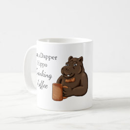 Bara en stilig flodhäst som dricker kaffe - Rolig Kaffemugg