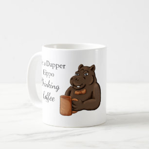Bara en stilig flodhäst som dricker kaffe - Rolig Kaffemugg