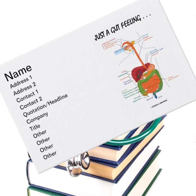 Bara en tarmkänsla. . . (matsmältningssystemet Hum Visitkort (Business card featuring digestive system for anyone with "Just A Gut Feeling ...")