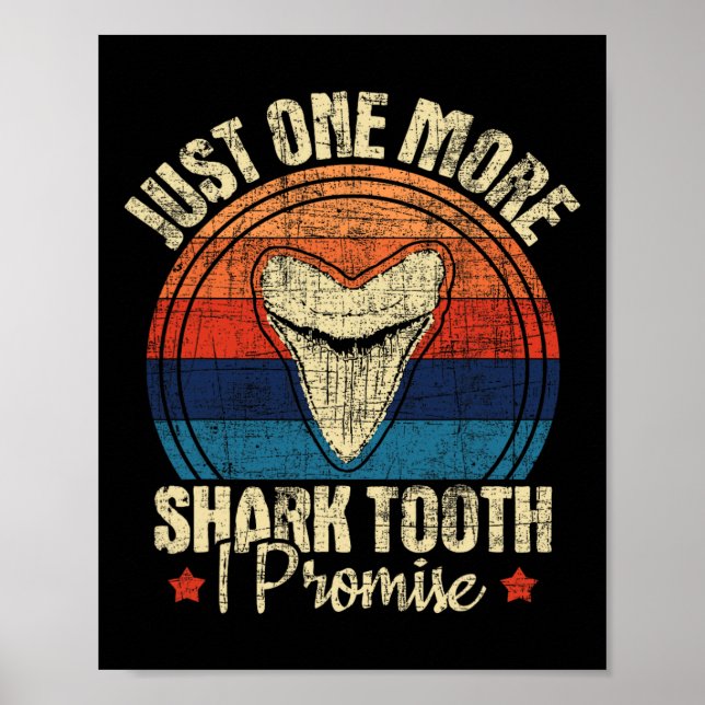 Bara en till hajtand jag lovar - Retro Fossil Poster (Framsidan)