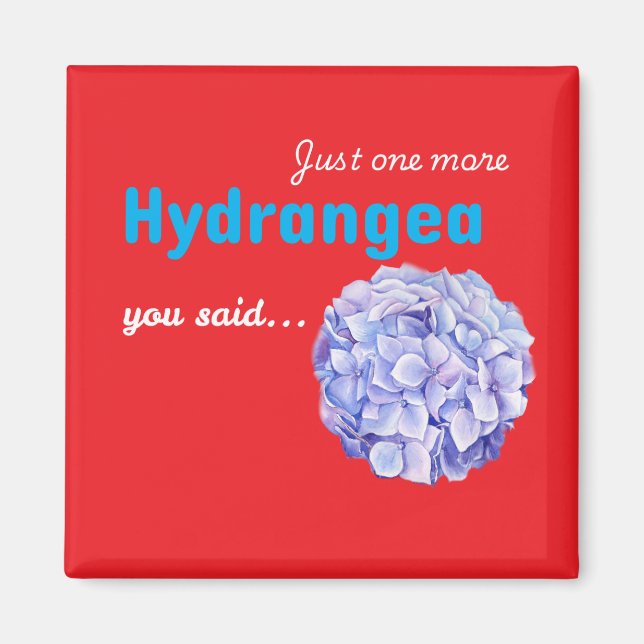 Bara en till hortensia magnet - röd (Framsidan)