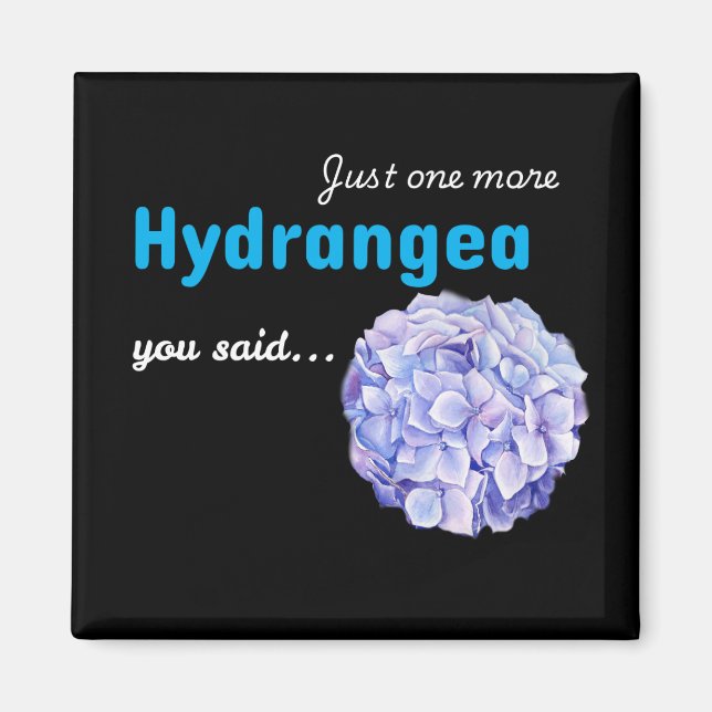 Bara en till hortensia magnet - svart (Framsidan)