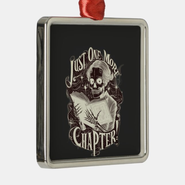 Bara en till kapitel-skeleton Reader Funny Julgransprydnad Metall (Höger)