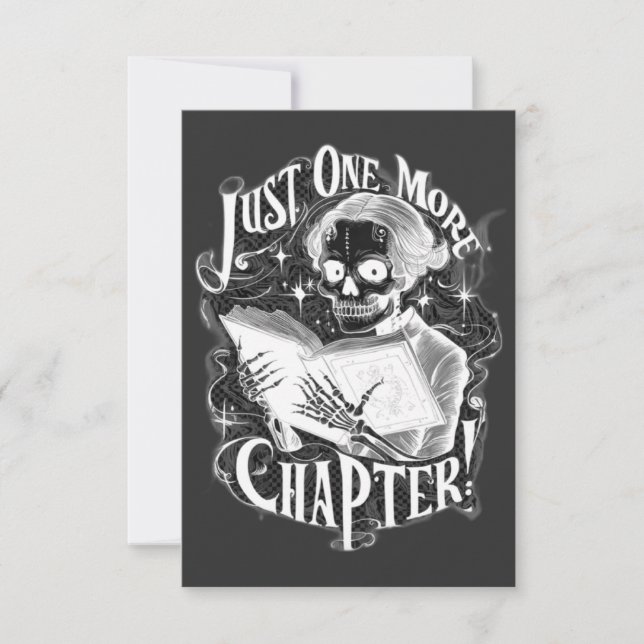 Bara en till kapitel-skeleton Reader Funny Tack Kort (Framsida)