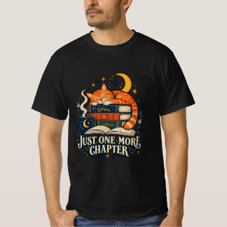 Bara en till kapitel Sömnig katt på böcker-tee T Shirt
