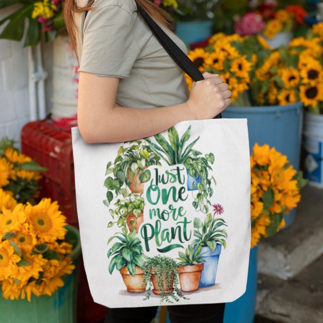 Bara en till växt-gips-bag tygkasse (This funny, "Just one more plant" tote bag would make the perfect gift for the plant lover! )