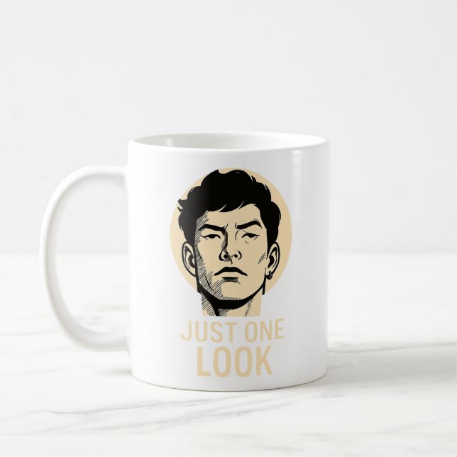 Bara en titt - minimalistisk Påstående Mugg (Vänster)