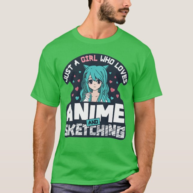 Bara en tjej anime vintage t shirt (Framsida)