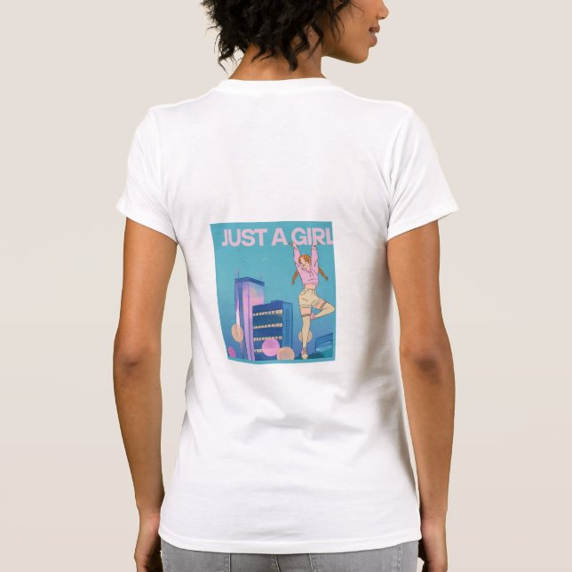 "Bara en tjej" Baktryckt t-shirt – Trendig dammode (Baksida)