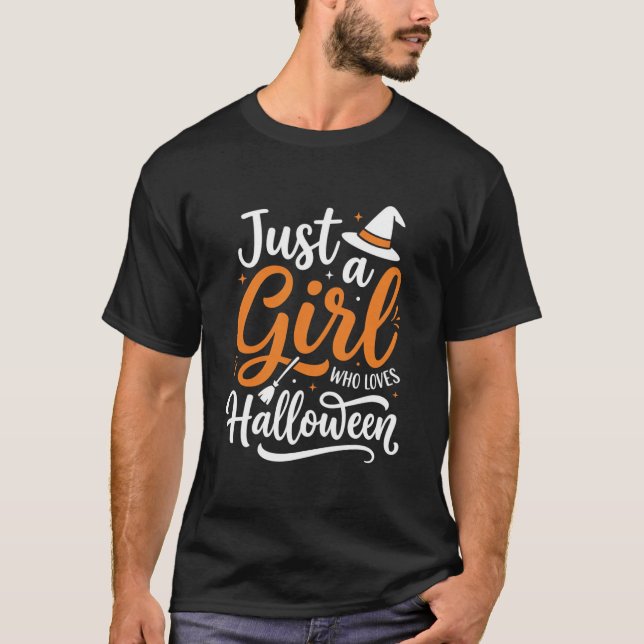 Bara En Tjej Halloween Vektor Konst T Shirt (Framsida)