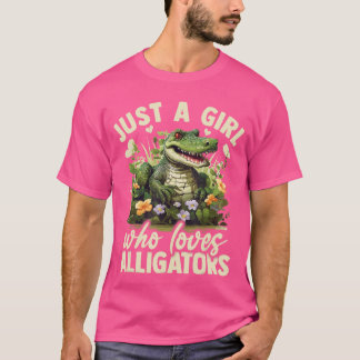 Bara en tjej som älskar Alligator-estetiskt blommi T Shirt