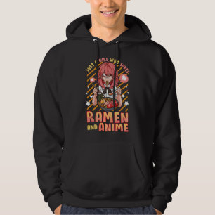 Bara en tjej som älskar anime och ramen kawaii Jap Hoodie