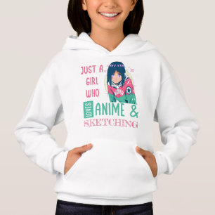 Bara en tjej som älskar anime och skissande t shirt