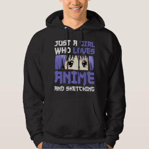 Bara en tjej som älskar anime och skissar Kawaii M Hoodie