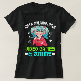 Bara en tjej som älskar anime och spel t shirt
