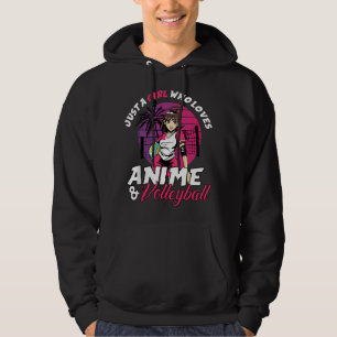 Bara en tjej som älskar anime och volleyboll Anime Hoodie