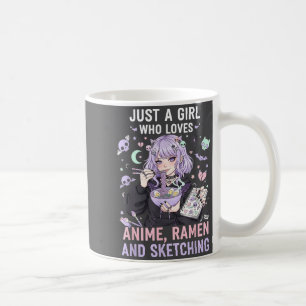 Bara en tjej som älskar anime ramen och skissar Ma Kaffemugg