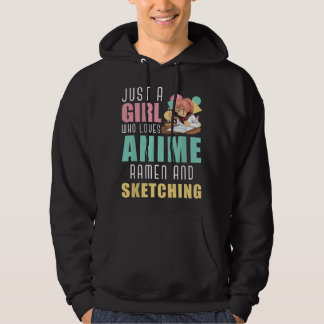 Bara en tjej som älskar anime-ramen och skissar Ot Hoodie