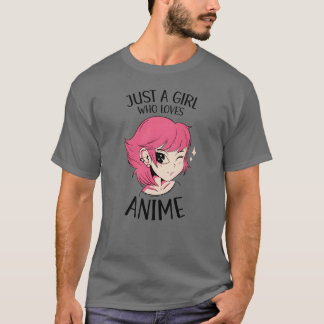 Bara en tjej som älskar anime söt anime-tjej retro t shirt