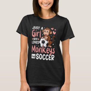 Bara en tjej som älskar apor och fotboll Apan lo T Shirt