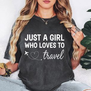 Bara en tjej som älskar att resa flygplan hjärta t shirt