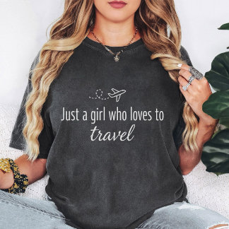 Bara en tjej som älskar att resa Flygplansdesign T Shirt
